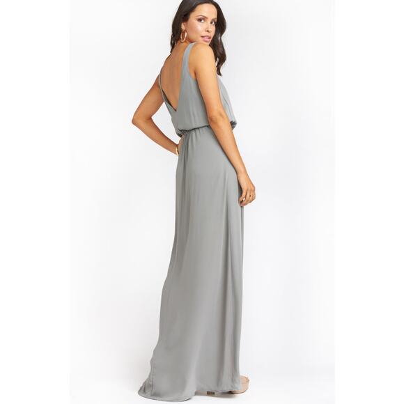 NWT Show Me Your Mumu Kendall Maxi Dress In Soft Charcoal Crisp Size XS - Picture 3 of 9